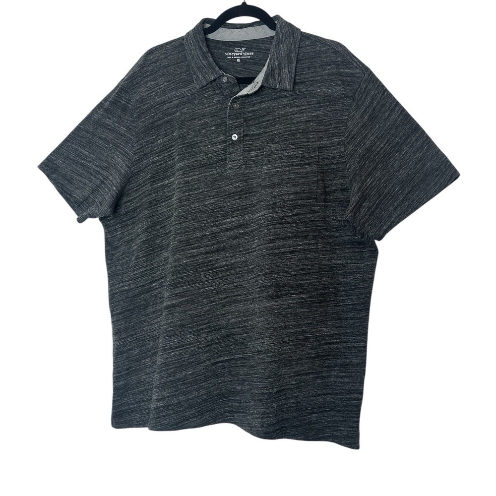 Vineyard Vines Polo Shirt‎ Mens XL Gray Stretch Cotton Golf Short Sleeve Summer